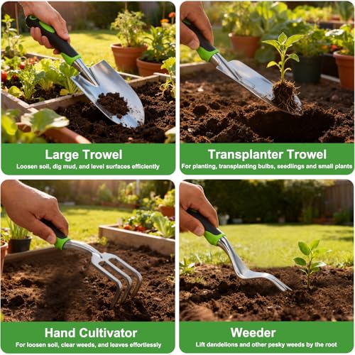 Gardening Tools 22 (22PCS Black Green)