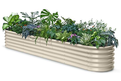 10x2x1.5ft Galvanized Raised Garden Bed (Beige / 10x2x1.5ft)