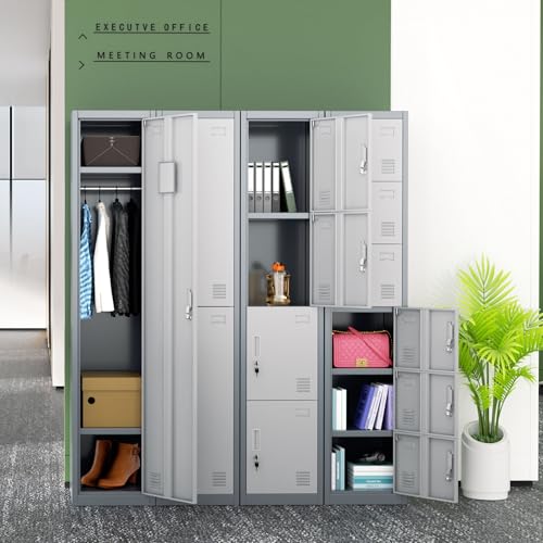 Metal Locker with 6 Doors (White Grey / 6 doors)