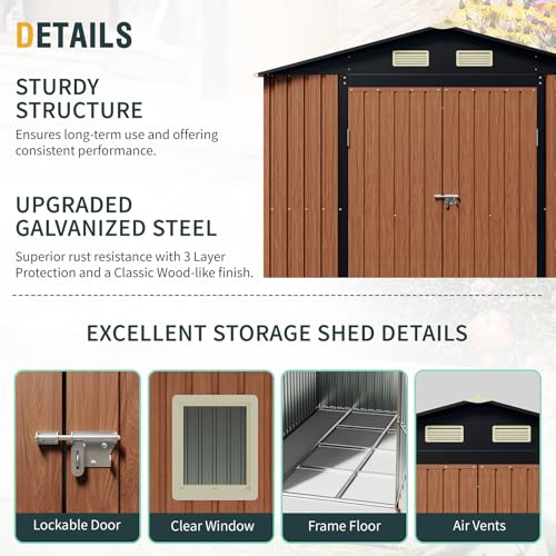8x10 Ft Outdoor Storage Shed with Floor (8x10 FT/Base)
