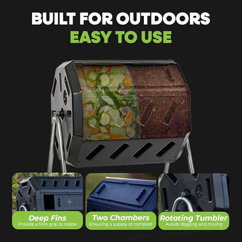 IM4000 Dual Chamber Tumbling Composter (Black / 37 gallon)