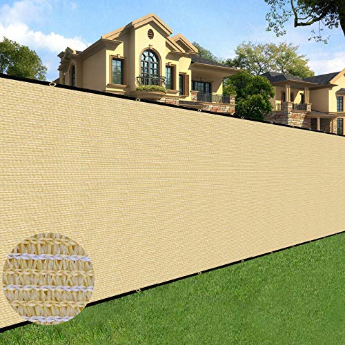 6 ft x 50 ft Privacy Screen Fence Heavy Duty Fence Cover Sand (70 Sq Ft)