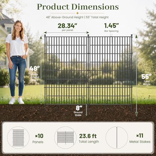 No Dig Garden Fence Outdoor for Yard (48 in(H) X 23.6 ft(L))
