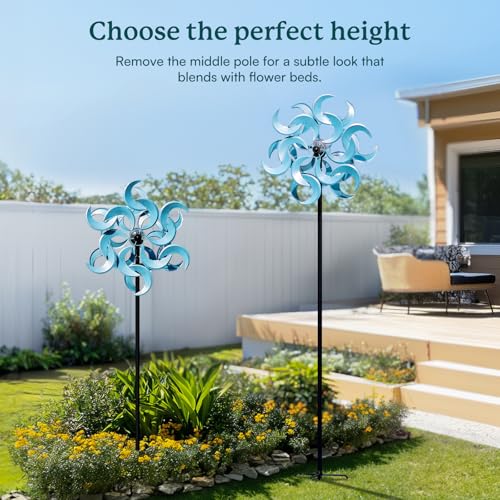 87" Wind Spinner Outdoor with Solar Light (Azure Moon-Solar Light Version)