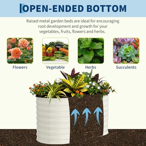2 Pack 4x2x2ft Galvanized Raised Garden Bed (Beige-oval / 4x2x2ft 2pcs)
