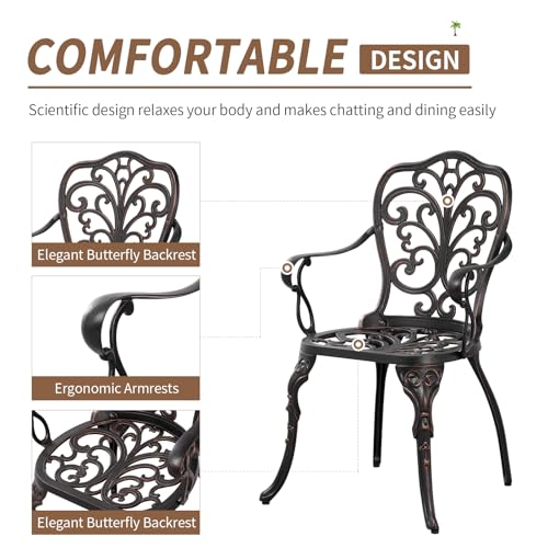 3 Piece Cast Aluminum Bistro Set