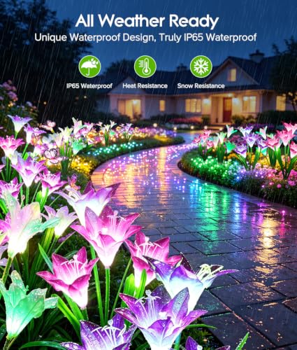 Outdoor Solar Lights (6 Pack / Lily Flower)