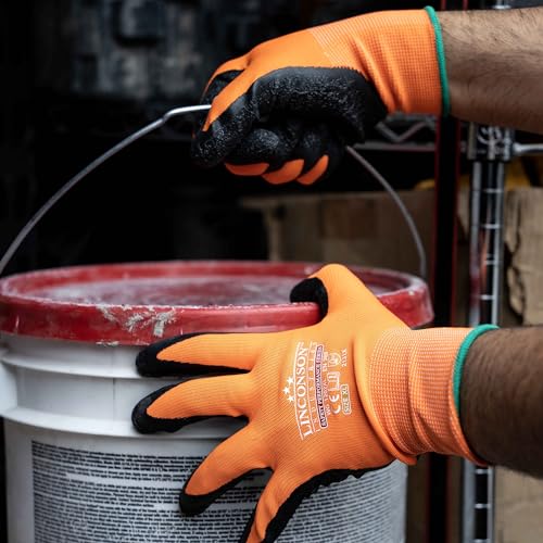 12 Pack Safety Performance Series Construction Mechanics Wrinkle Latex Work Gloves (XX-Large (120 Pairs) / Orange)