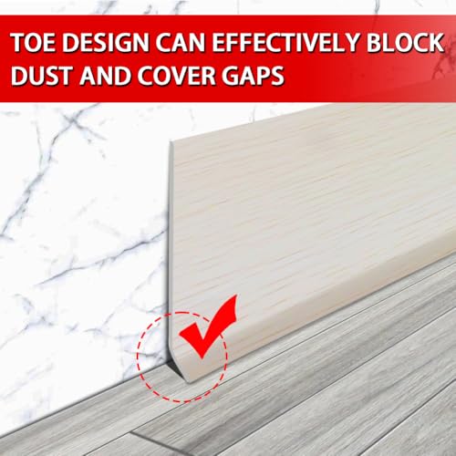 Vinyl Wall Base Rubber Baseboard Molding Trim Self Adhesive 6" Wide (Beige Wood Grain / 6in x 100ft)