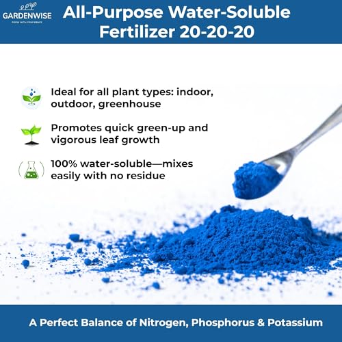 20-20-20 Water-Soluble Fertilizer – Powder for Liquid Plant Food for Indoor & Outdoor Plants, Orchids, Vegetables, Lawns, Flowers – 20 20 20 Fertilizer (8 oz) (8 Ounce)