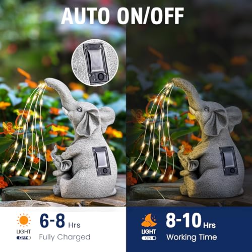 Solar Garden Outdoor Statue with 30 LED Lights