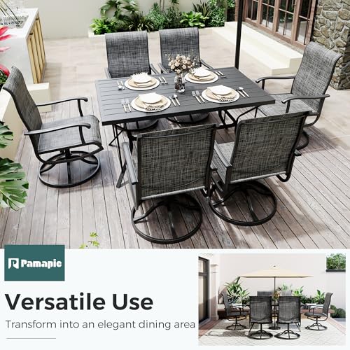 7 Piece Outdoor Dining Set (Charcoal / 7-Piece(59"))