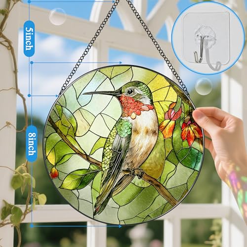 Stained Glass Window Hanging (Hummingbirds)