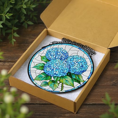 Stained Glass Window Hanging (Hydrangea)
