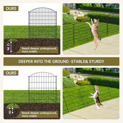 10 Panels No Dig Garden Fence with Gate (1016.4 sq ft sq ft)