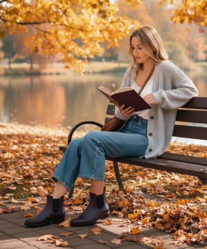 Women's Ankle Rain Boots Waterproof Chelsea Boots