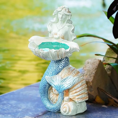 12" Mermaid Solar Night Garden Light (Blue Multi)