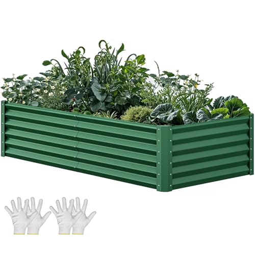 6x3x1.5ft Galvanized Raised Garden Bed (6x3x1.5ft / Green)