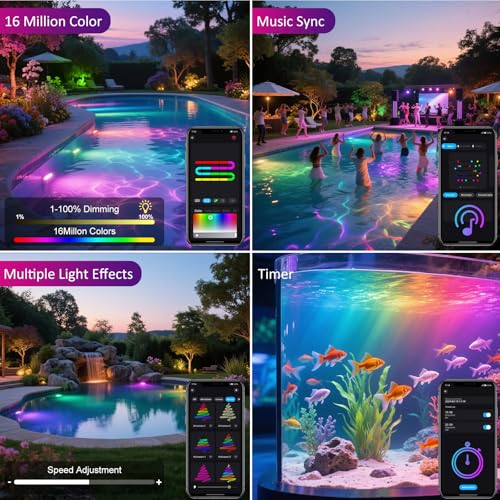 Color Changing Pond Lights (6-IN-1-BT)