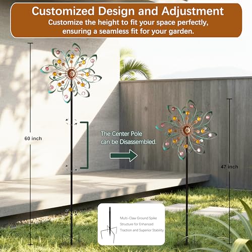 Large Metal Wind Spinners Outdoor (Ribbon-shaped Pinwheel)