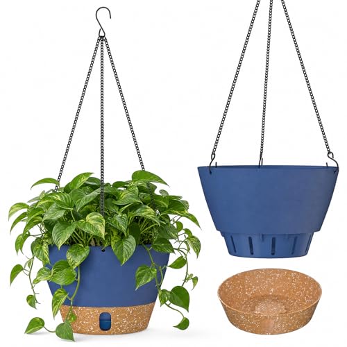 2 Pack 10 Inch Hanging Baskets for Plants Outdoor Indoor (72 Count)