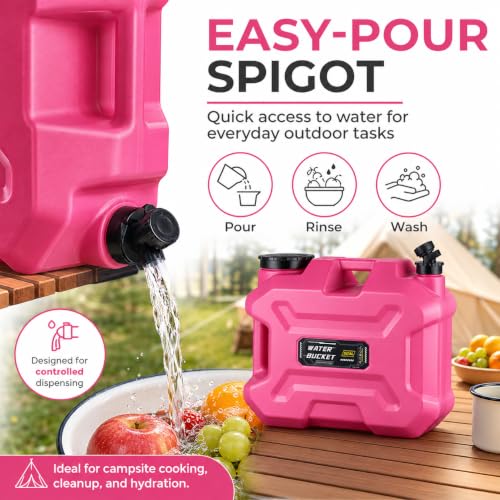 5 Gallon Camping Water Jug with Spigot (Pink-5 gal)