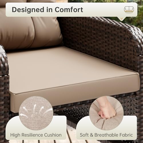 5 Piece Patio Furniture Set (Beige-brown / 5 Piece)