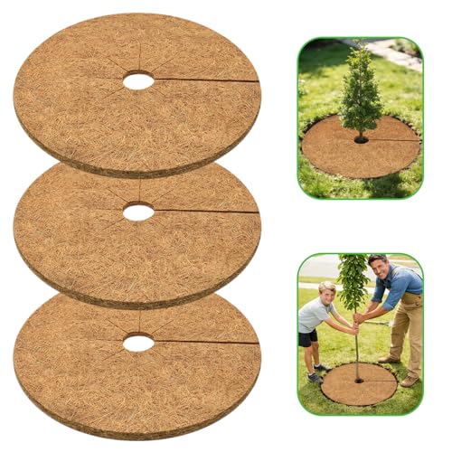 30 Inch Coconut Fiber Tree Ring Mulch Mat (3 Count)