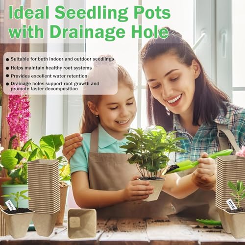 Peat Pots 122 Pack 3.15 Inch Seed Starter Pots for Seedlings (122 Pcs)
