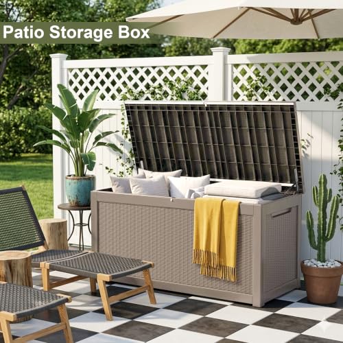 325 Gallon Outdoor Storage Box Waterproof (Grey / 325 Gallon)