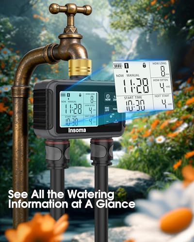 Water Timer with Brass Inlet (Black / 2 Outlets)