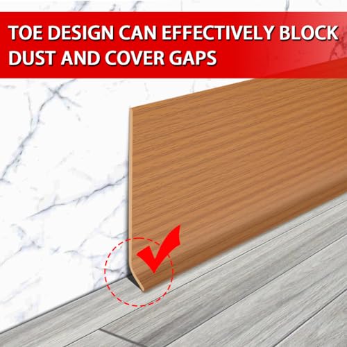Vinyl Wall Base Rubber Baseboard Molding Trim Self Adhesive 6" Wide (Yellow Wood Grain / 6in x 100ft)