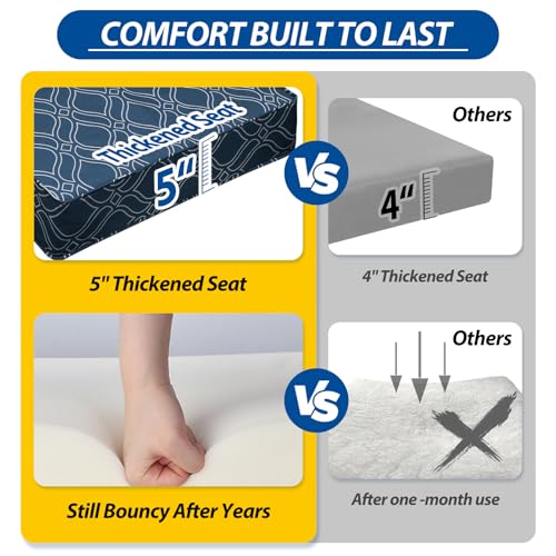 Outdoor Chair Cushions (Slate Blue Vine Trellis / 25.5"x25.5"x5" / 25.5"x13.5")