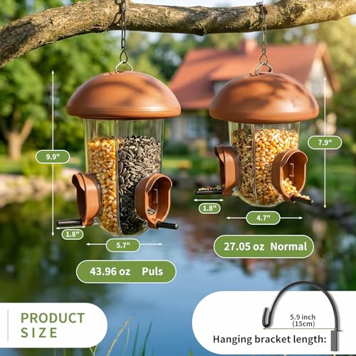 LONA Bird Feeder with 3 Compartments (Brown / MAX)