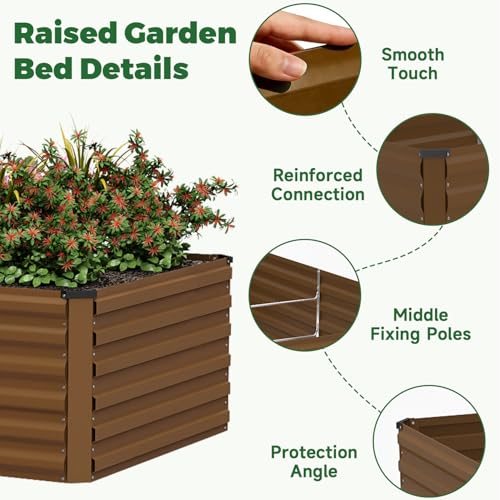 8x4x2ft Outdoor Metal Raised Garden Bed (4 Count)