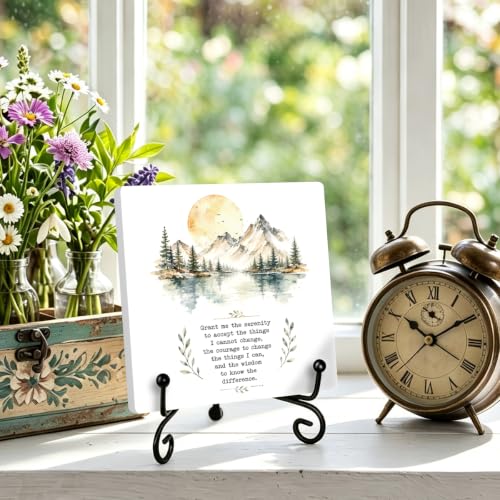 Motivational Quote for Home Office Book Shelf Table Decor 6.3x6.3 Inch 12 (Multicolor 1735 / Wooden sign with iron frame（6.3 x 6.3 inches）)