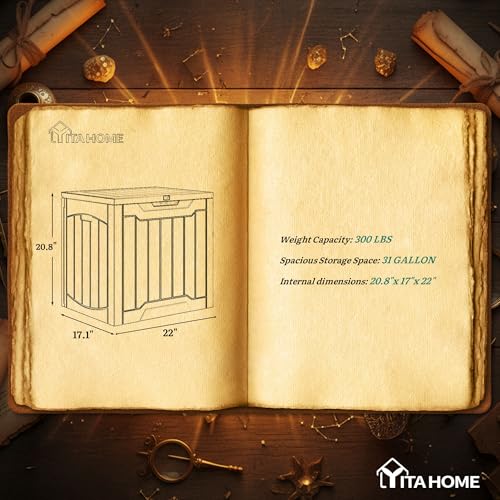 31 Gallon Resin Deck Box Outdoor Storage Box and Waterproof (Taupe / 31 Gallon)