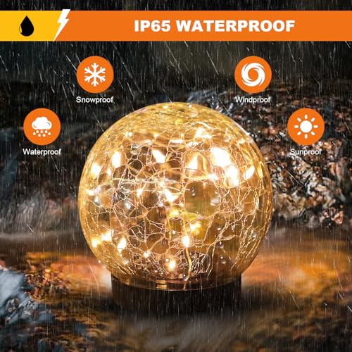 Solar Globe Lights Outdoor Waterproof (Warm White / 6 globes)