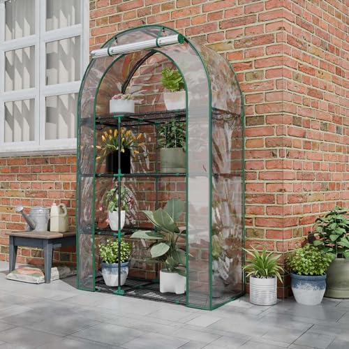 4 Tier Mini Greenhouse for Outdoors (White / 63" x 40")