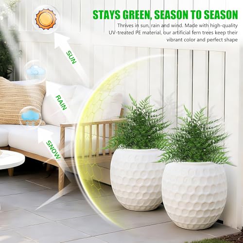 Artificial 2 Pack 23" Fern Topiary Ball Trees with Ground Spike (Fern)