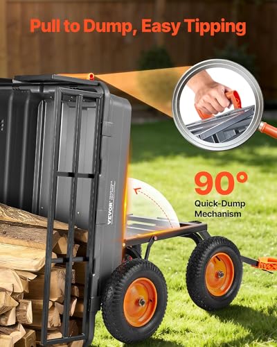 Garden Dump Cart 1500lbs 15 Cu.Ft (Grey01)