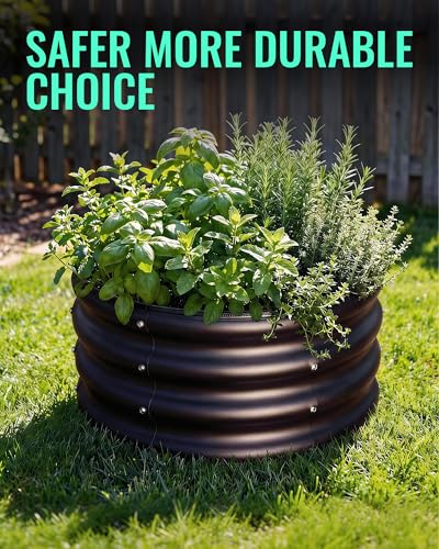 Round Raised Garden Bed Set (Black)