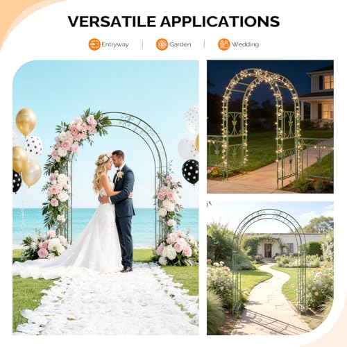 Garden Arbor Arch Archway for Wedding Ceremony Party (Olive Green / 7.9 FT)