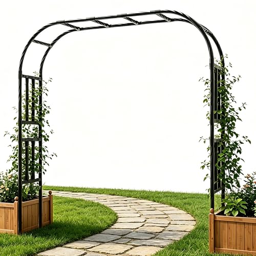 Thickened Metal Garden Arch (98（L）*94(H)*16(W)IN)