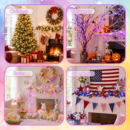 200 LED Fairy Lights Color Changing (Green Wire / 200LED/66FT)