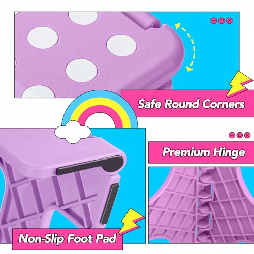 Folding Step Stool 11 Inch (Light Purple / 11 Inch)