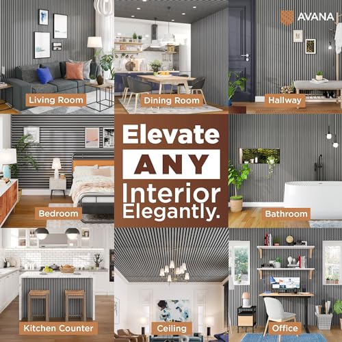 Acoustic Wood Wall Panels (Gray / 94X11 (2 PCs))
