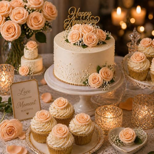 Edible Rose Topper (Peach)
