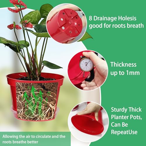 8 inch Plastic Flower Pots (20 Count)