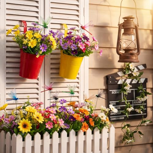 100 Pcs 3D Decorative Dragonfly Garden Stakes (4.72")
